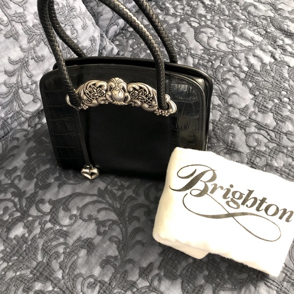 Vintage Brighton Black Croc Handbag - Picture 1 of 4